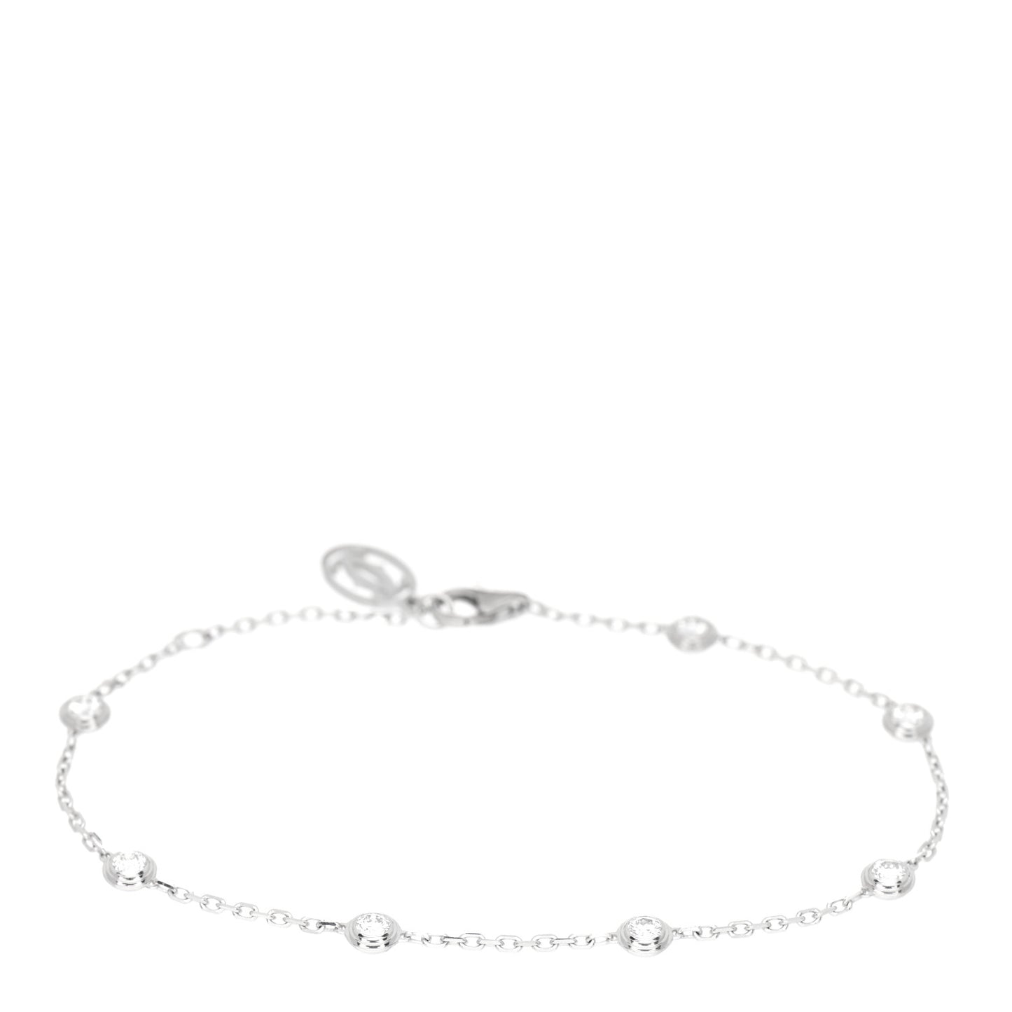 18K White Gold 7 Diamond D'Amour Station Bracelet