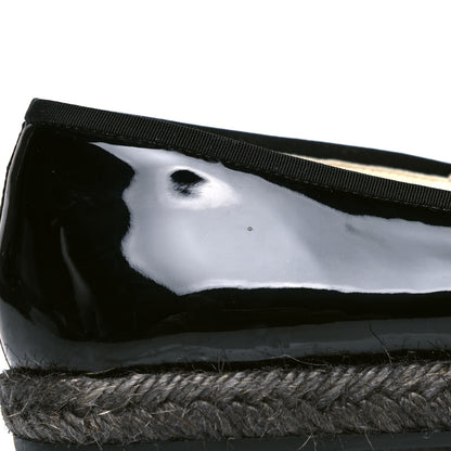 Chanel Patent Calfskin CC Mocassin Loafer Espadrilles 39 Black 5 of 5