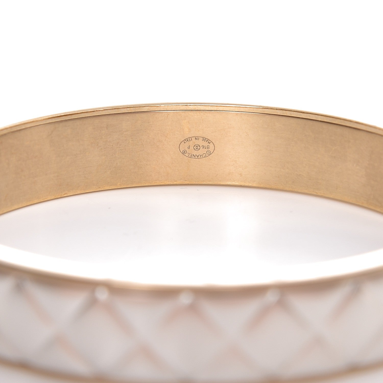 Chanel Quilted CC Bangle Silver Gold 3 of 4