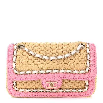 Chanel Raffia Chain Venice Beach Flap Bag Beige Pink 1 of 11