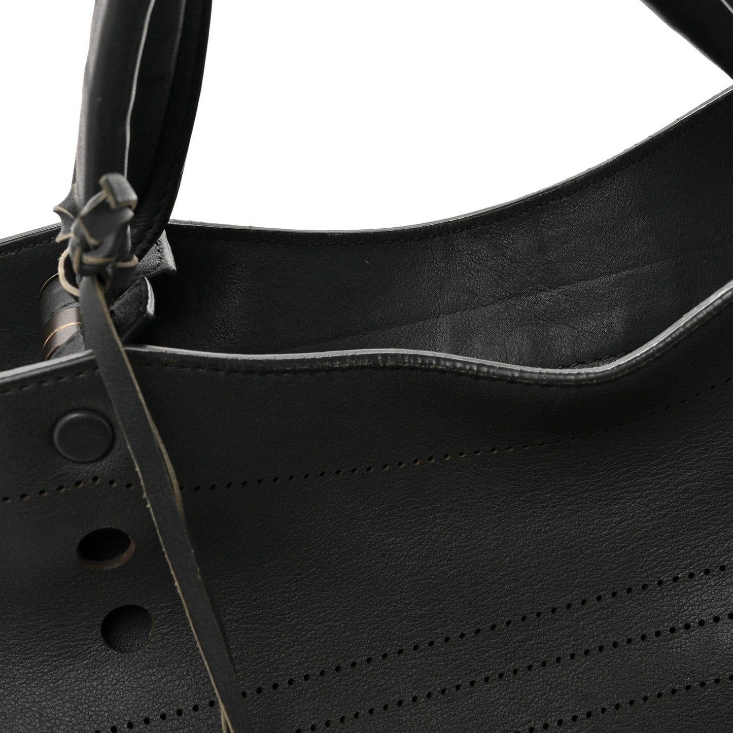 Veau Soyeux Perforated Blackout Hardware City Gris Fossile