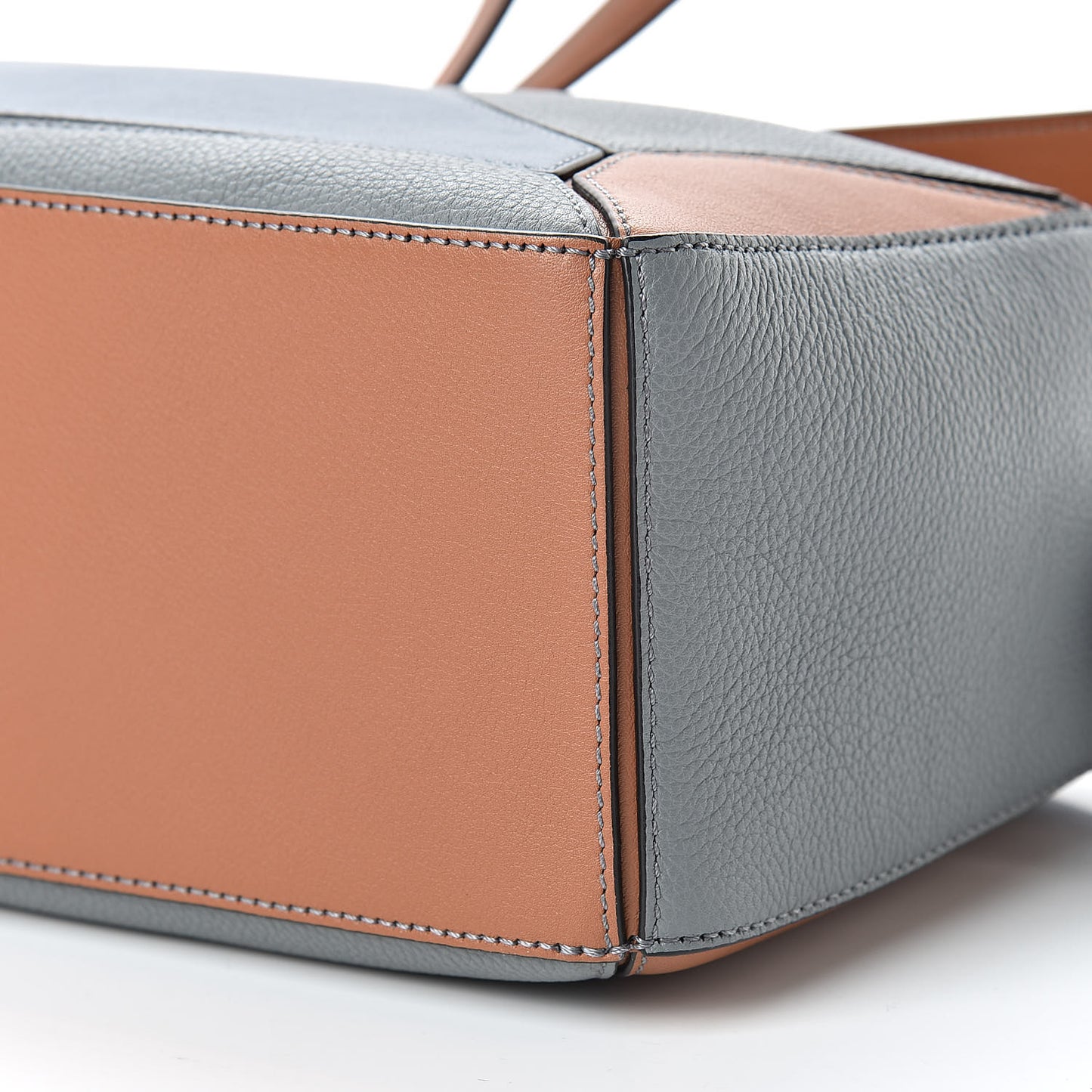 Calfskin Small Puzzle Bag Stone Blue Indigo Tan