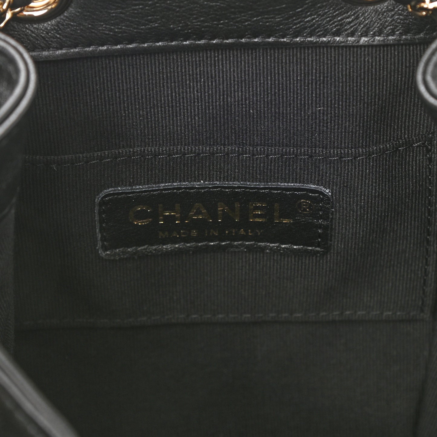 Lambskin Quilted Small Duma Drawstring Backpack Black