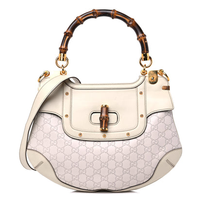 Gucci Guccissima Peggy Bamboo Top Handle Bag Mystic White 1 of 13