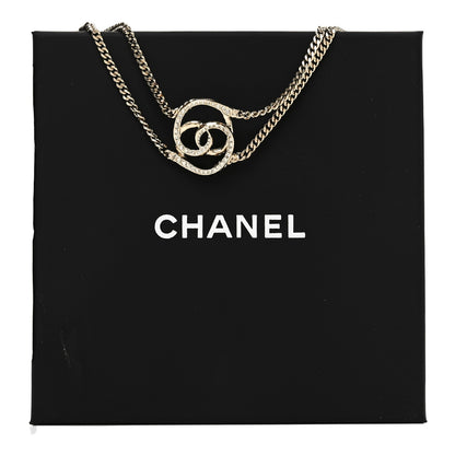 Chanel Crystal CC Oval Necklace Gold 5 of 5