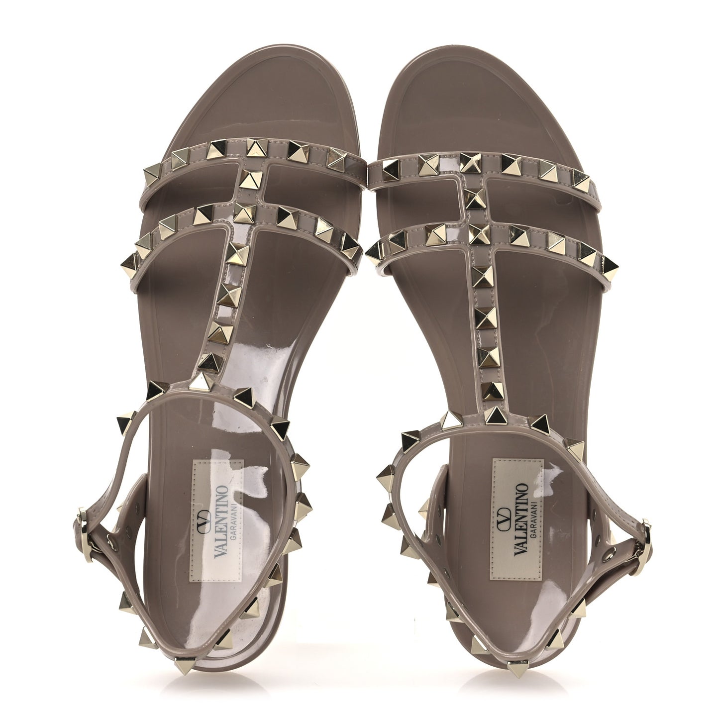 PVC Jelly Rockstud Caged Sandals 36 Poudre
