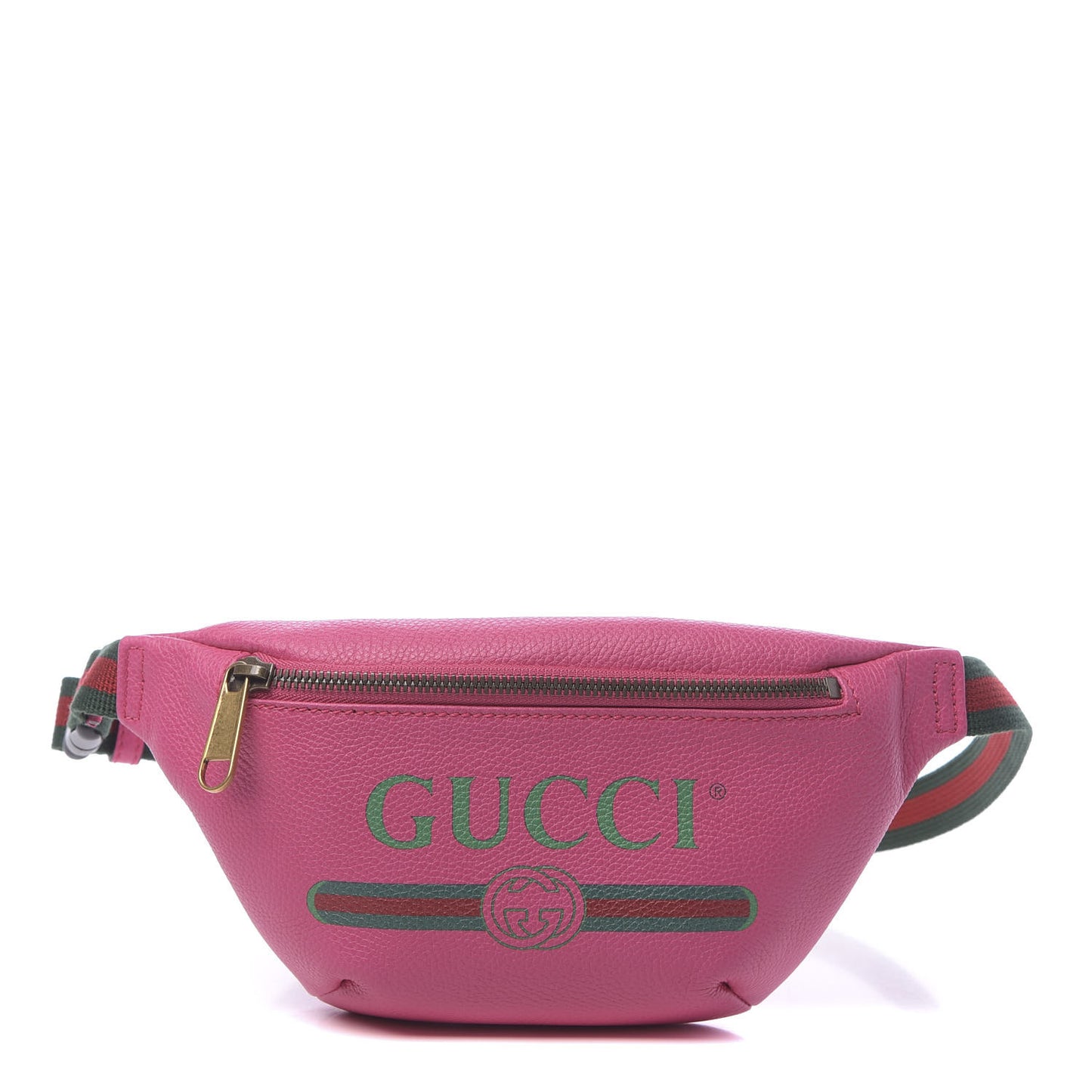 Grained Calfskin Small Logo Belt Bag Box Pink Green