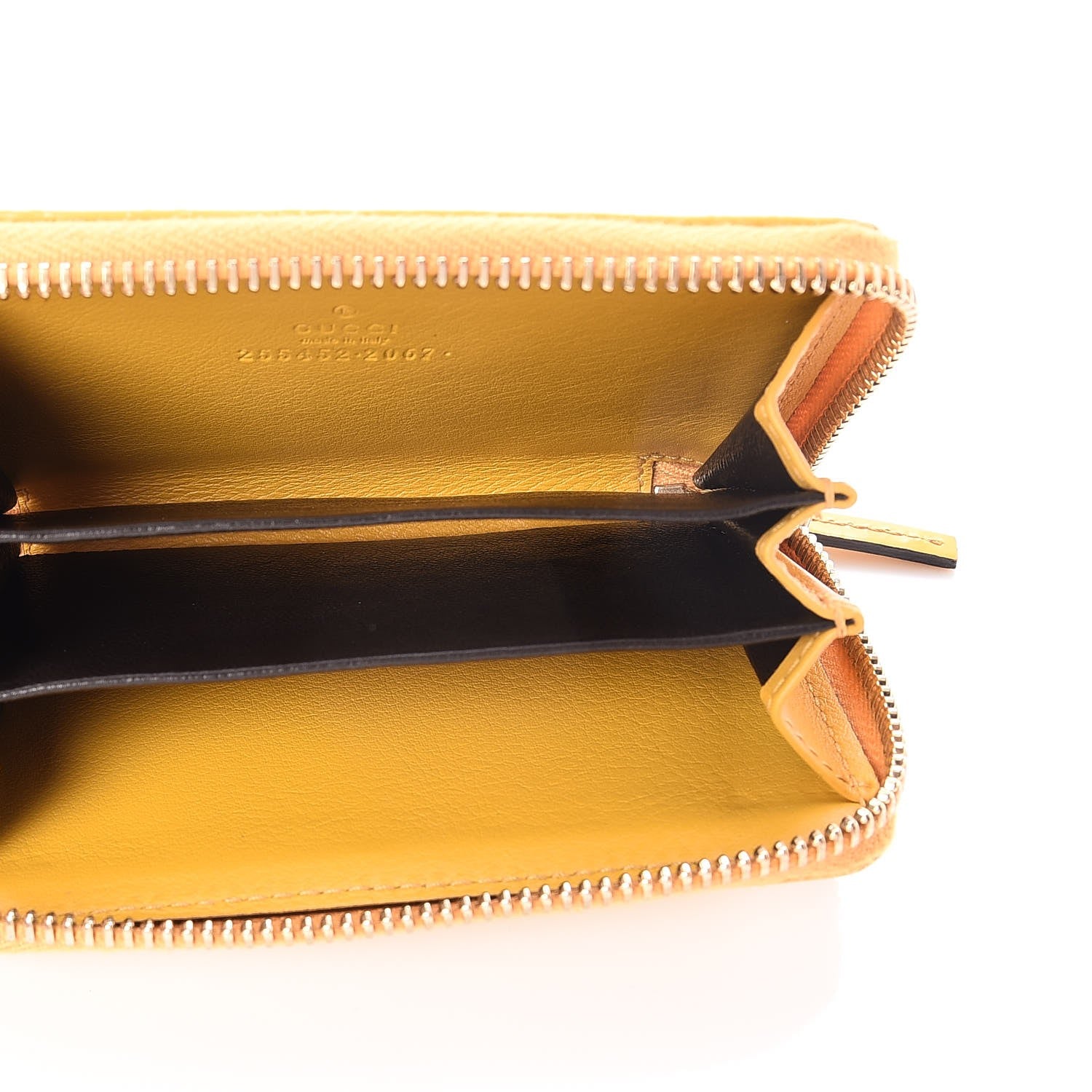 Gucci Patent Microguccissima Zip Around Card Case Bumblebee 5 of 7