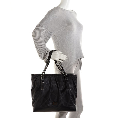Burberry Nylon Tonal Check Torbitt Tote Black 2 of 8