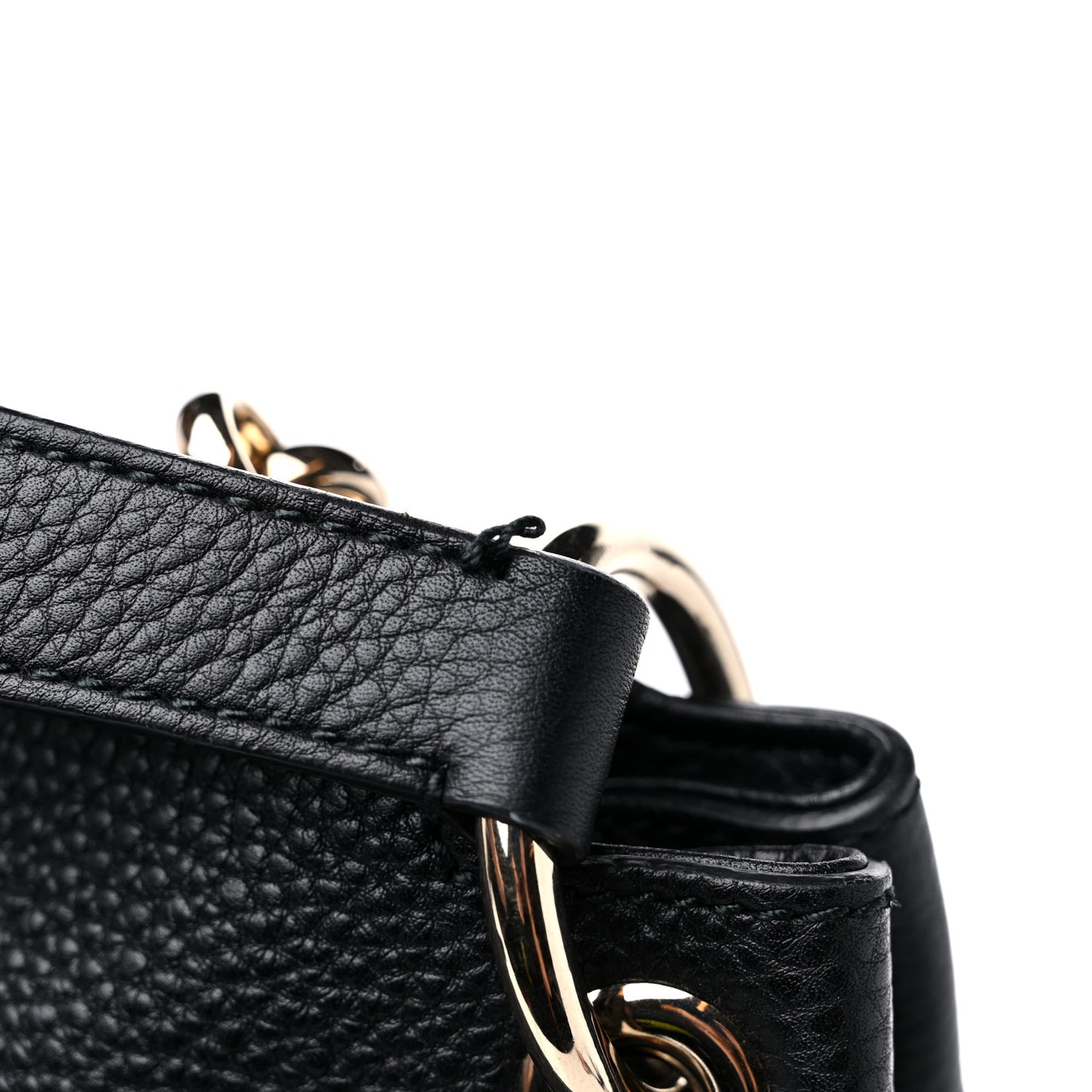 Pebbled Calfskin Large Soho Hobo Black