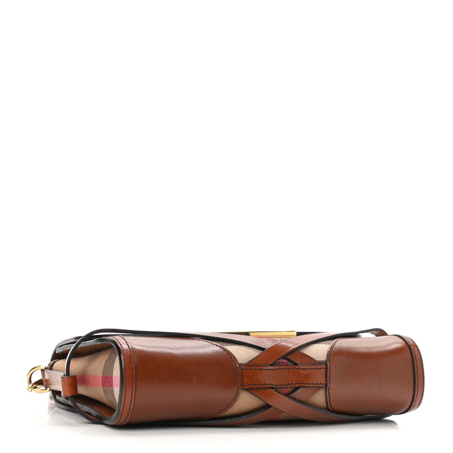 House Check Bridle Calfskin Small Abbott Crossbody Bag Tan