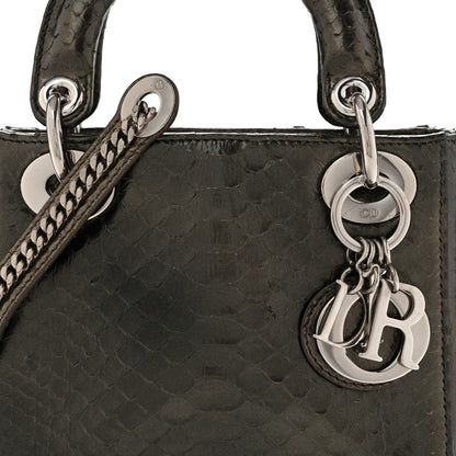 Christian Dior Metallic Snakeskin Medium Lady Dior Silver 7 of 13
