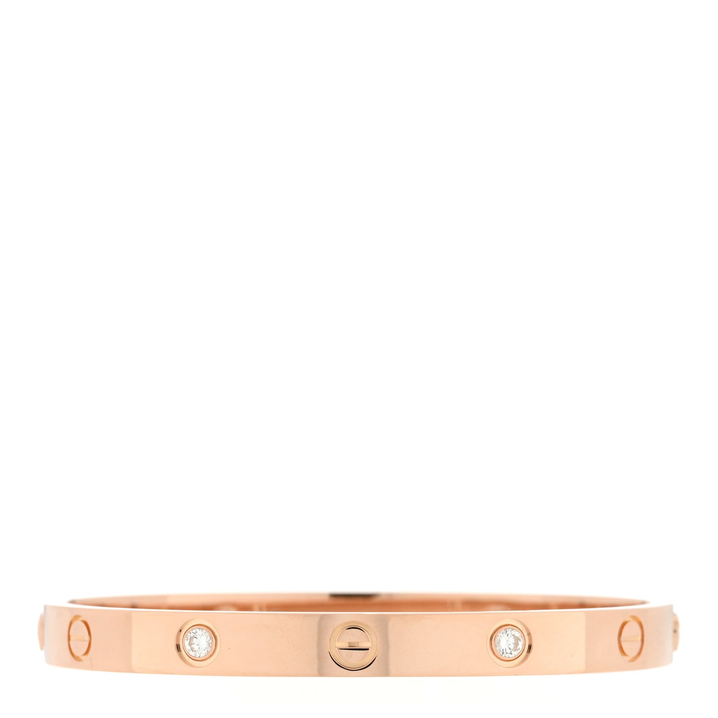 18K Pink Gold 4 Diamond LOVE Bracelet 17