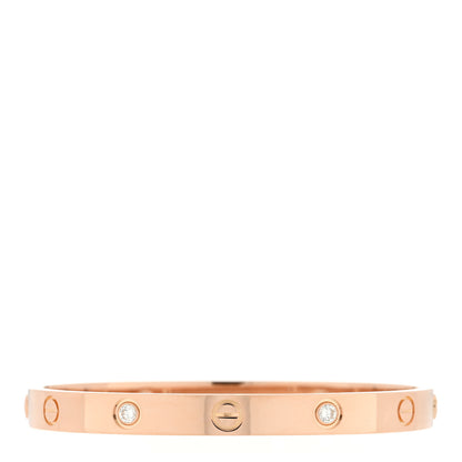 Cartier 18K Pink Gold 4 Diamond LOVE Bracelet 17 2 of 8