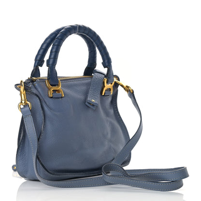 Chloe Calfskin Baby Marcie Satchel Street Blue 2 of 11