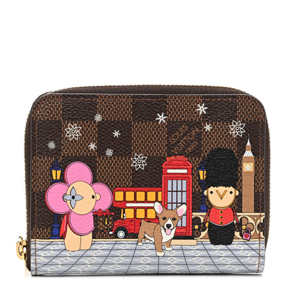 Louis Vuitton Damier Ebene 2021 Christmas Animation London Zippy Coin Purse Red 1 of 6