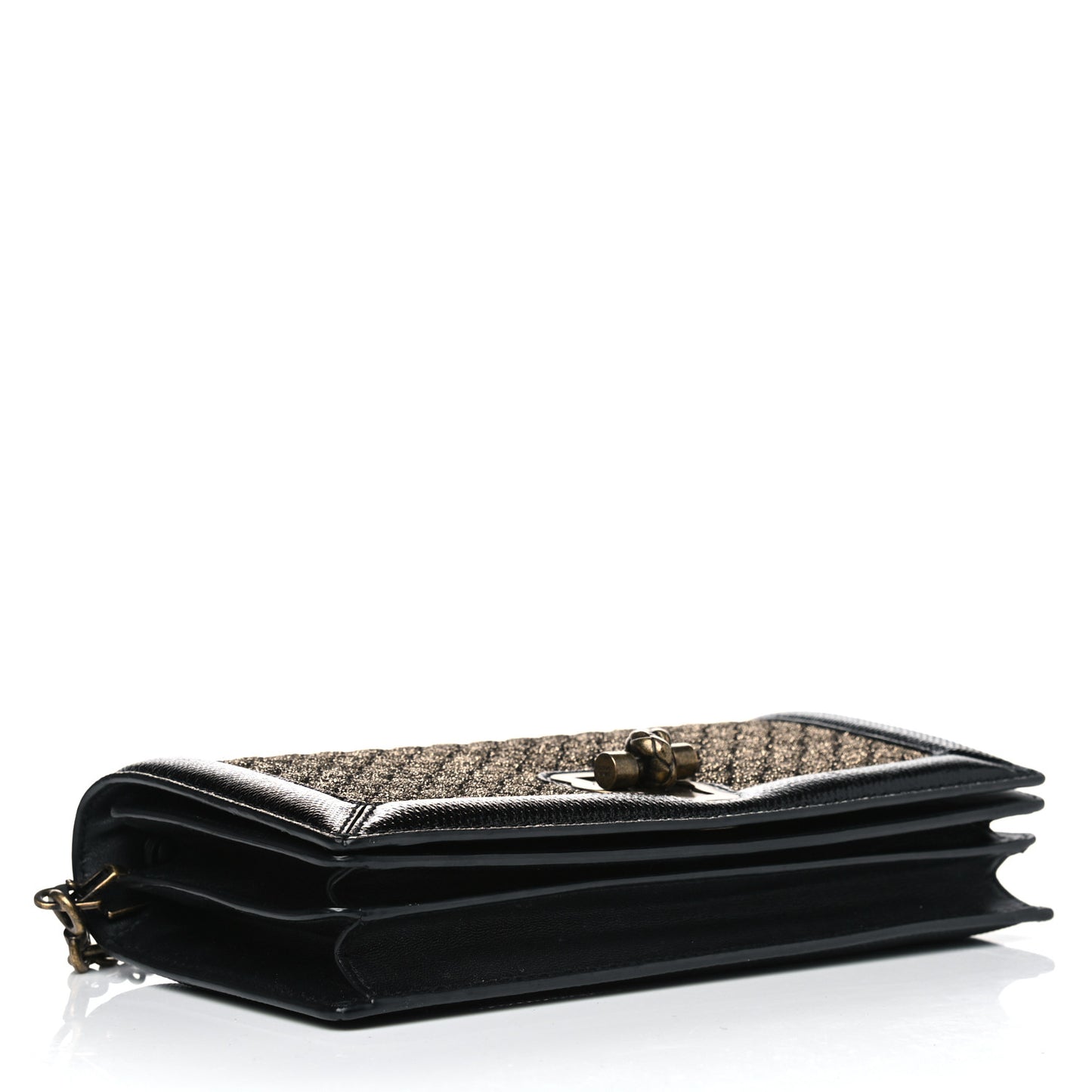 Metallic Wool Woven Patent Ayers Olimpia Knot Gold Black