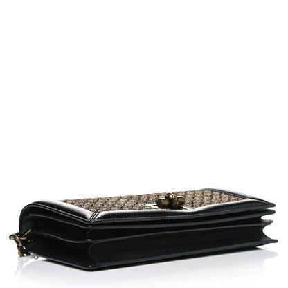 Bottega Veneta Metallic Wool Woven Patent Ayers Olimpia Knot Gold Black 3 of 6