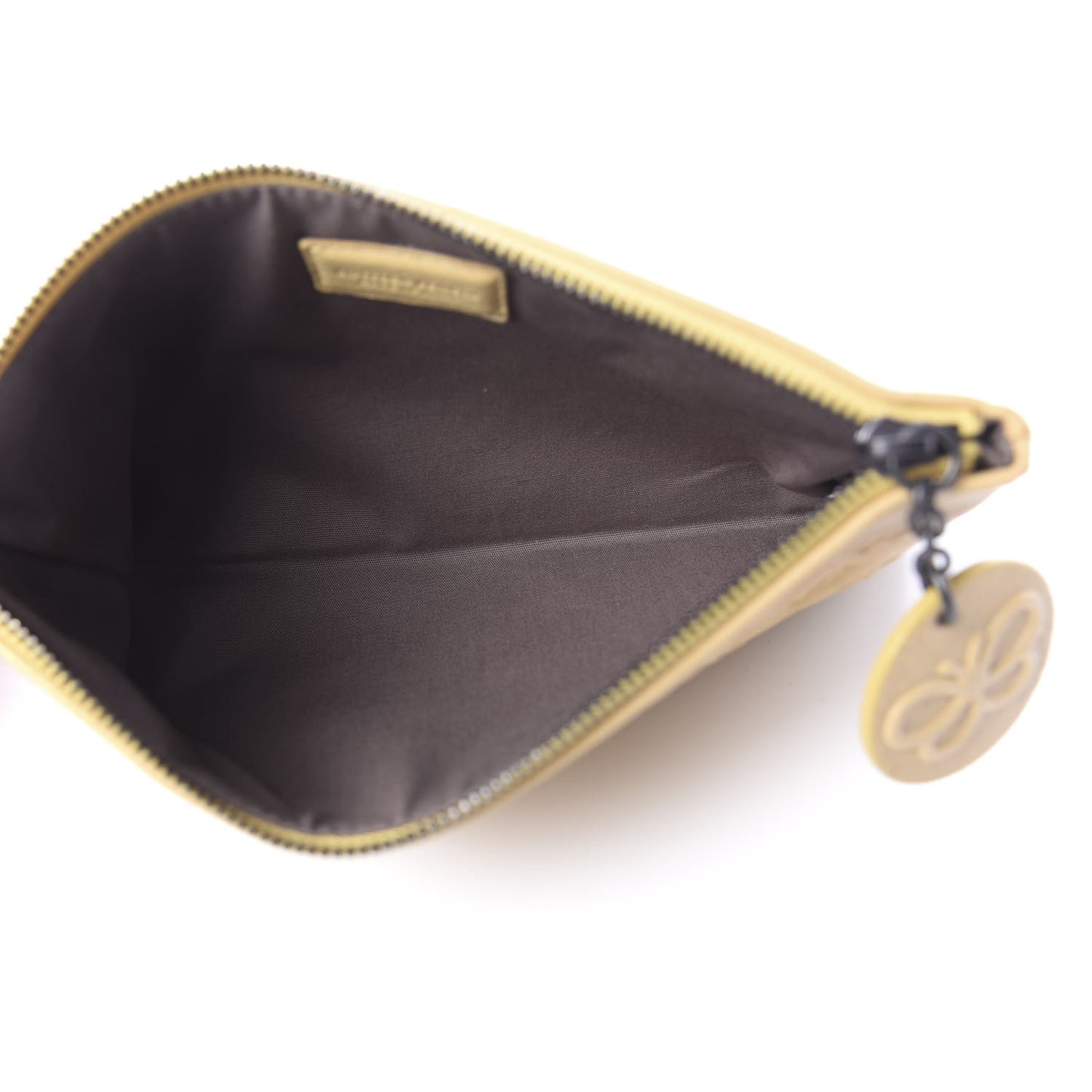 Nappa Embossed Butterfly Pouch Banane