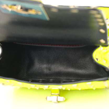 Valentino Garavani Calfskin Micro Rockstud Spike Shoulder Bag Lime 5 of 9