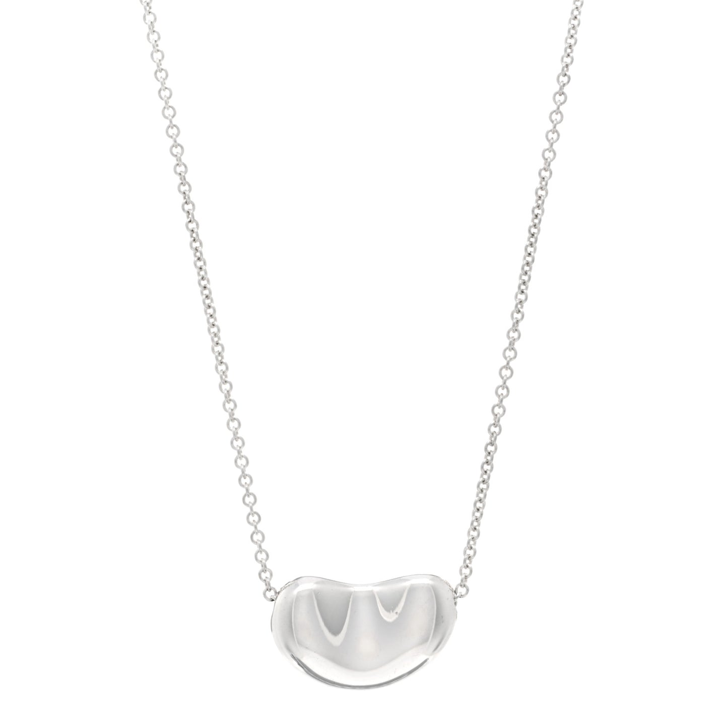 Sterling Silver 20mm Elsa Peretti Bean Pendant Necklace