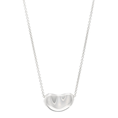 Tiffany Sterling Silver 20mm Elsa Peretti Bean Pendant Necklace 1 of 4