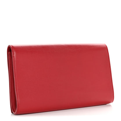 Saint Laurent Calfskin Monogram Large Belle De Jour Clutch Red 3 of 11