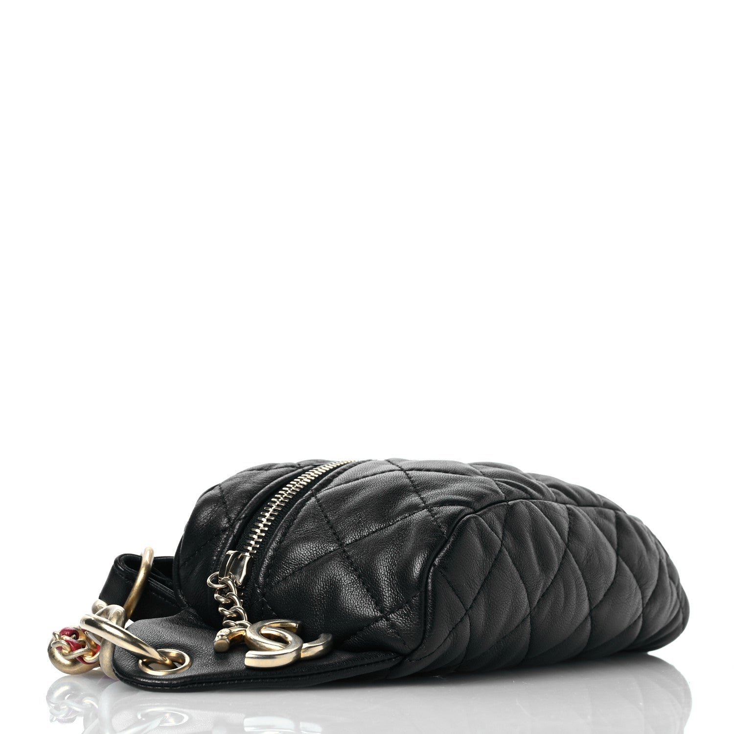 Chanel Lambskin Quilted Linked In Waist Bag Black 4 of 11