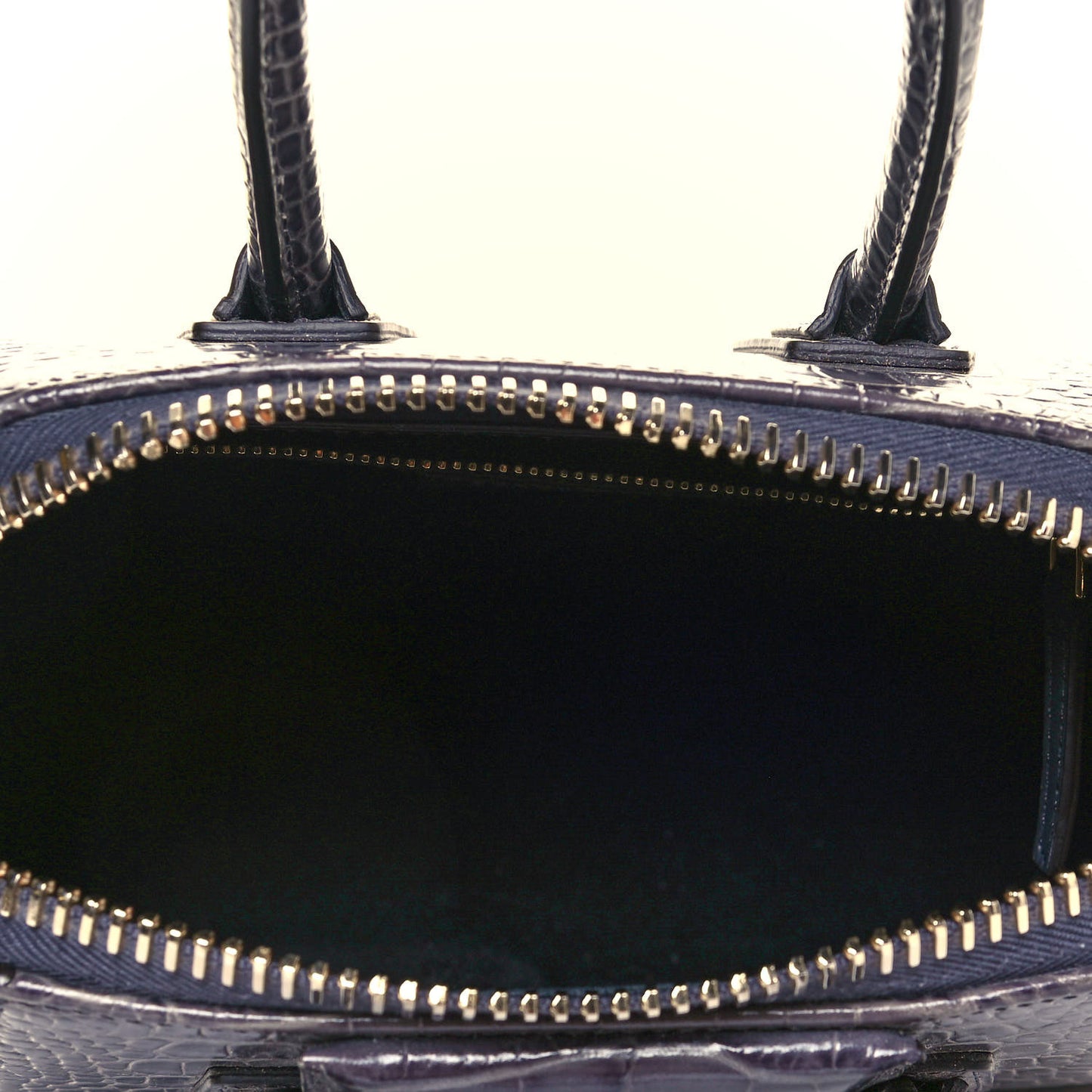Calfskin Crocodile Embossed Mini Antigona Storm Grey