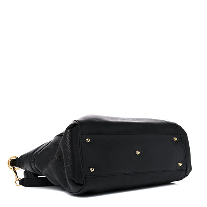 Gucci Pebbled Calfskin Ride Medium Top Handle Bag Black 4 of 11