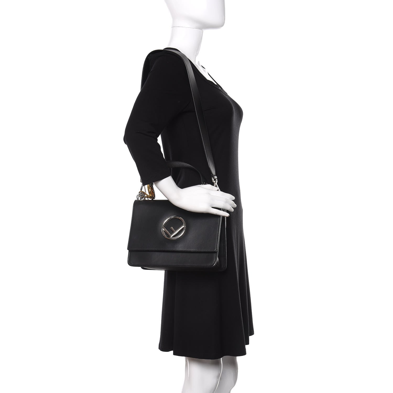 Fendi Vitello Century Opaco F is Fendi Kan I Shoulder Bag Black 3 of 17