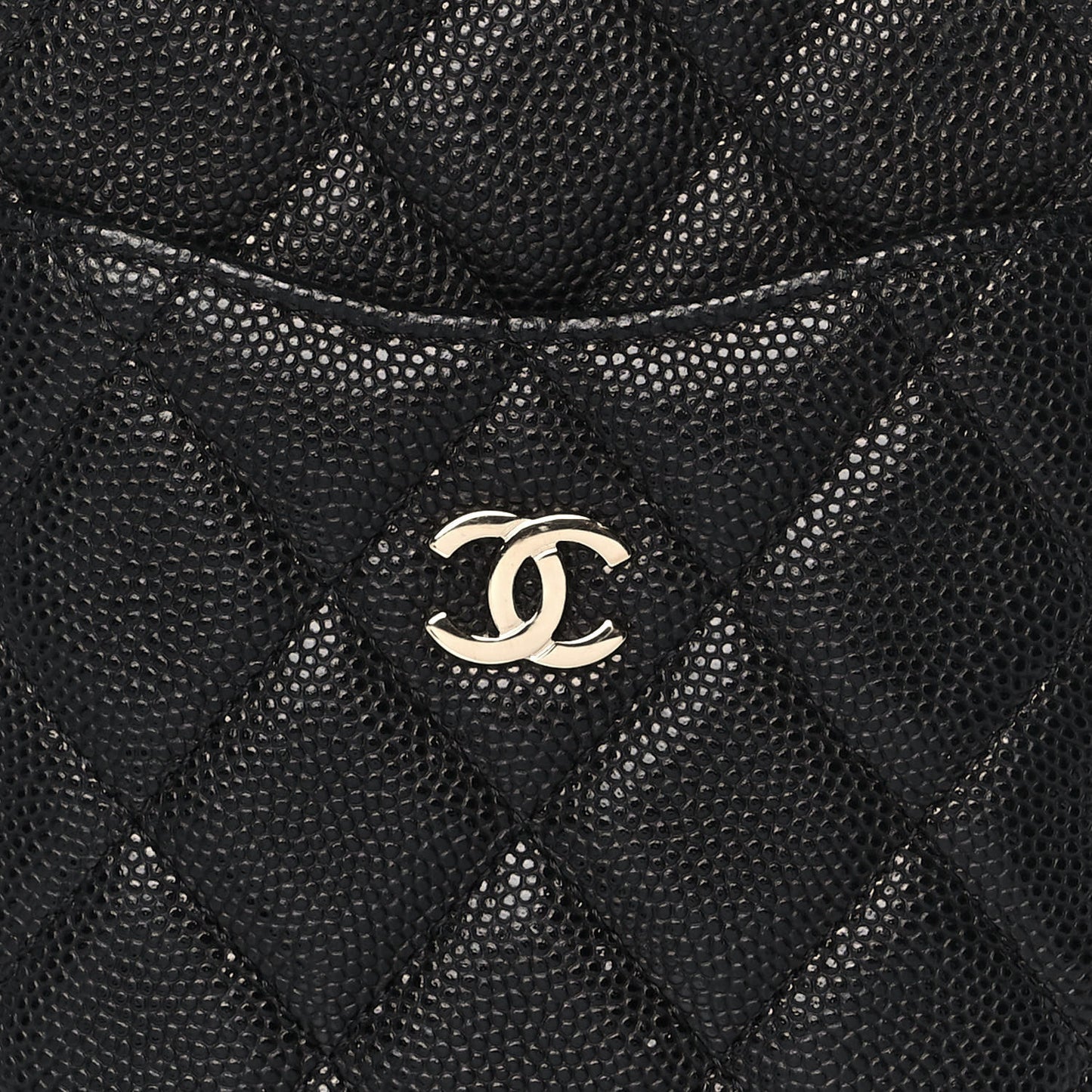 Caviar Quilted Classic Flat Wallet Pouch Black