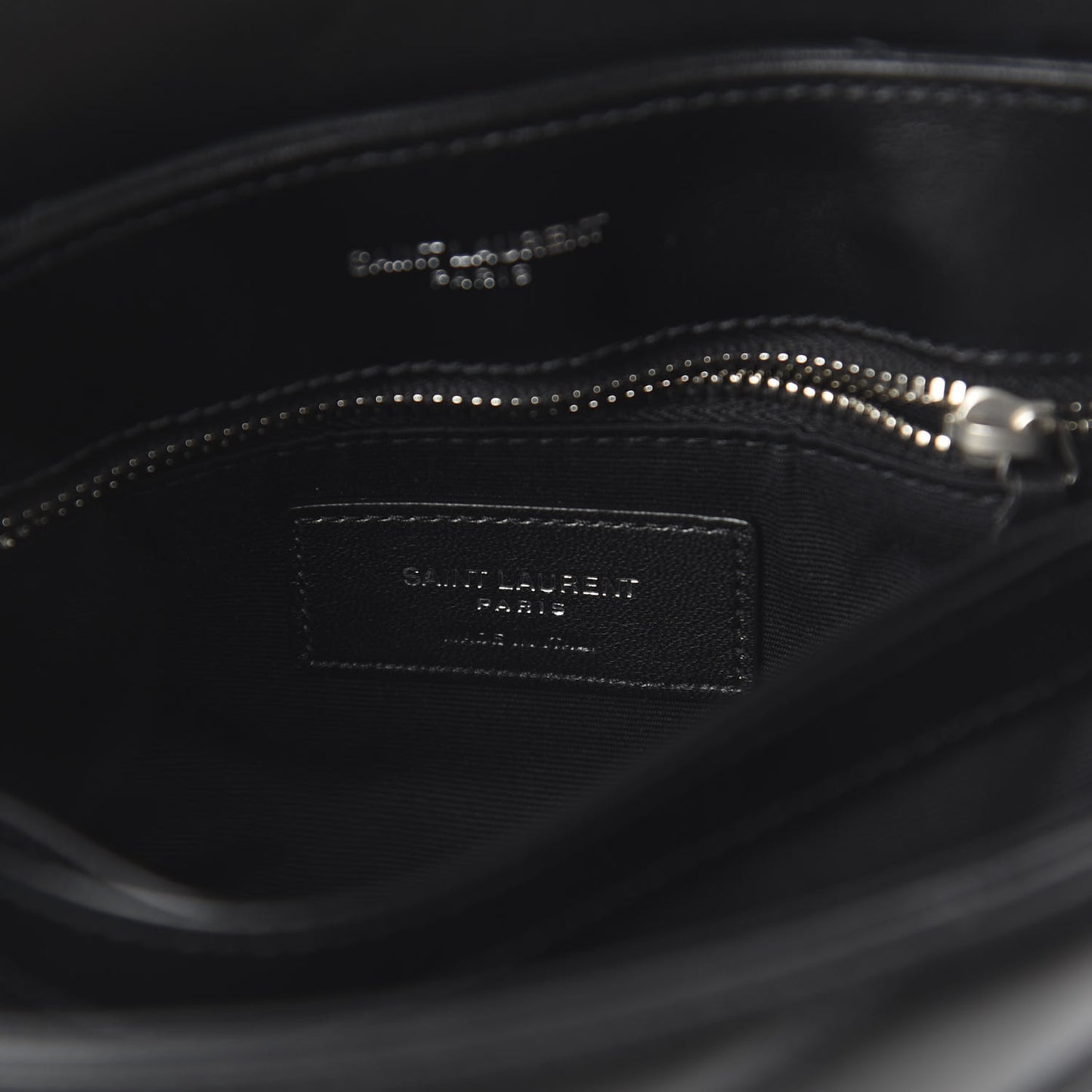 Calfskin Y Quilted Monogram Toy Loulou Crossbody Bag Black