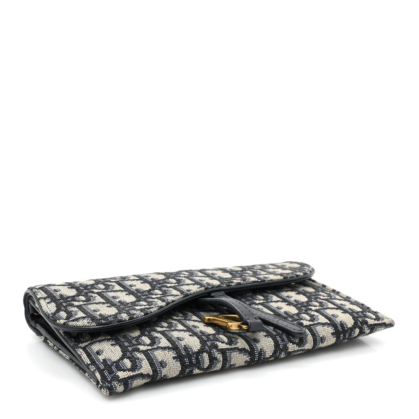 Oblique Saddle Chain Long Wallet Blue