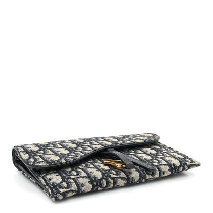 Christian Dior Oblique Saddle Chain Long Wallet Blue 4 of 10