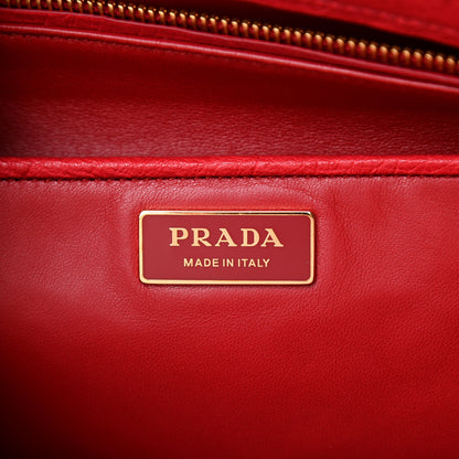 Prada Ostrich Large Galleria Double Zip Tote Fuoco 6 of 11