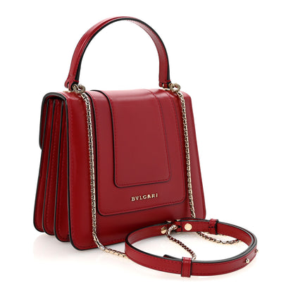 Bulgari Calfskin Serpenti Forever Top Handle Red 4 of 17