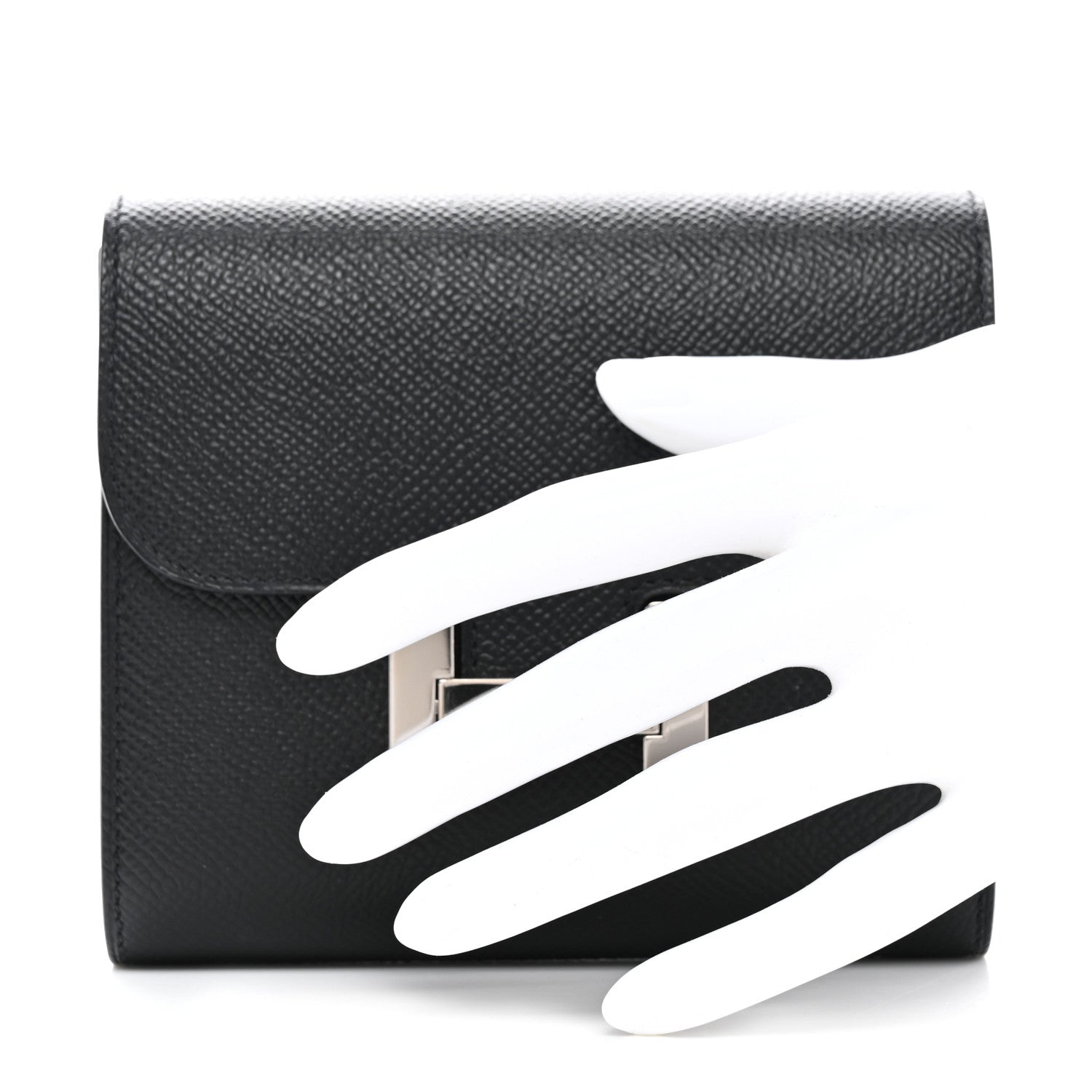 Hermes Epsom Constance Compact Passant Wallet Black 2 of 8