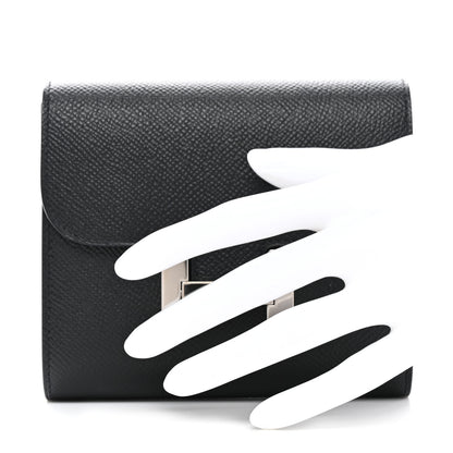Hermes Epsom Constance Compact Passant Wallet Black 2 of 8