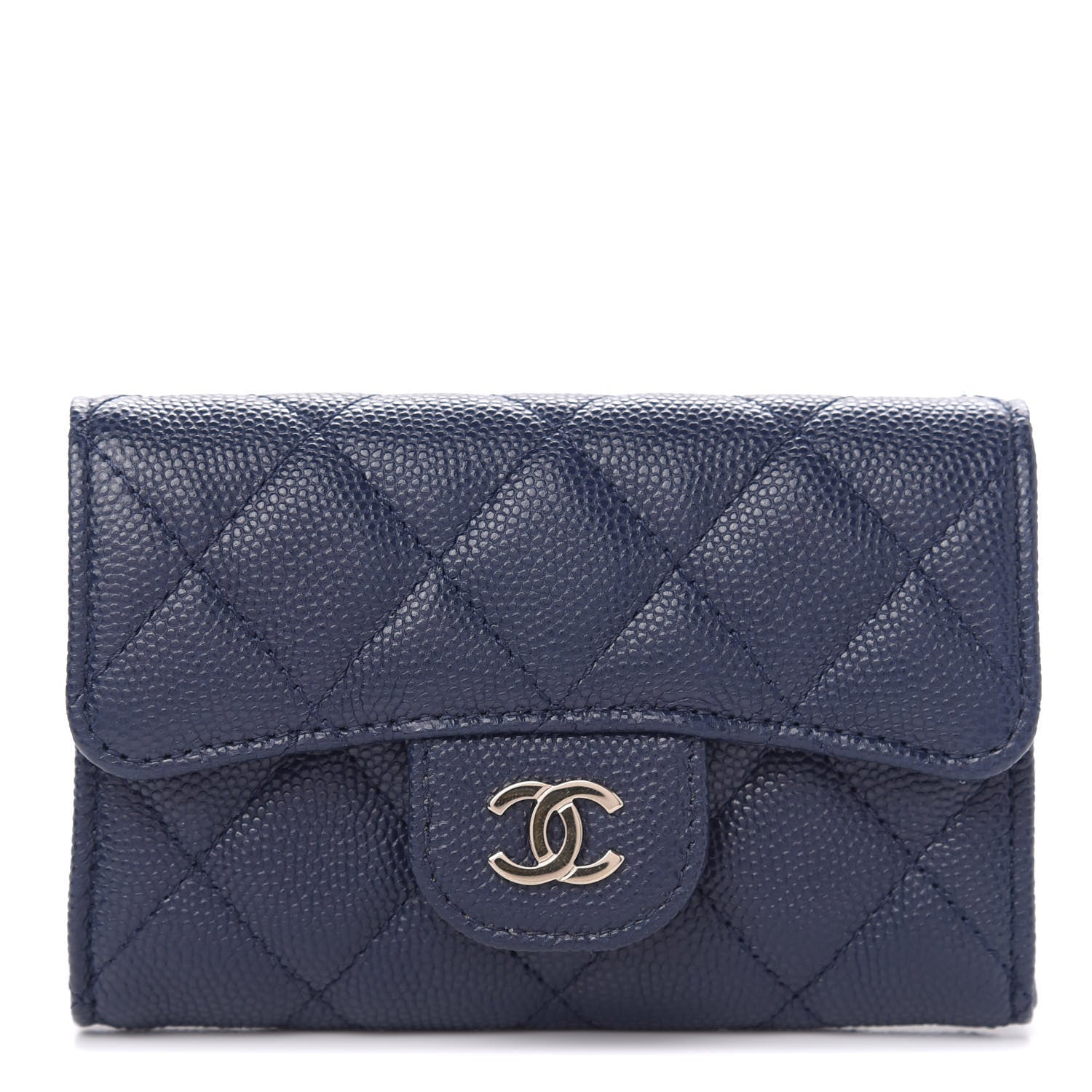 Chanel Iridescent Caviar Quilted Flap Card Holder Dark Blue 1 of 9