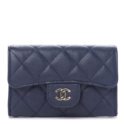 Chanel Iridescent Caviar Quilted Flap Card Holder Dark Blue 1 of 9