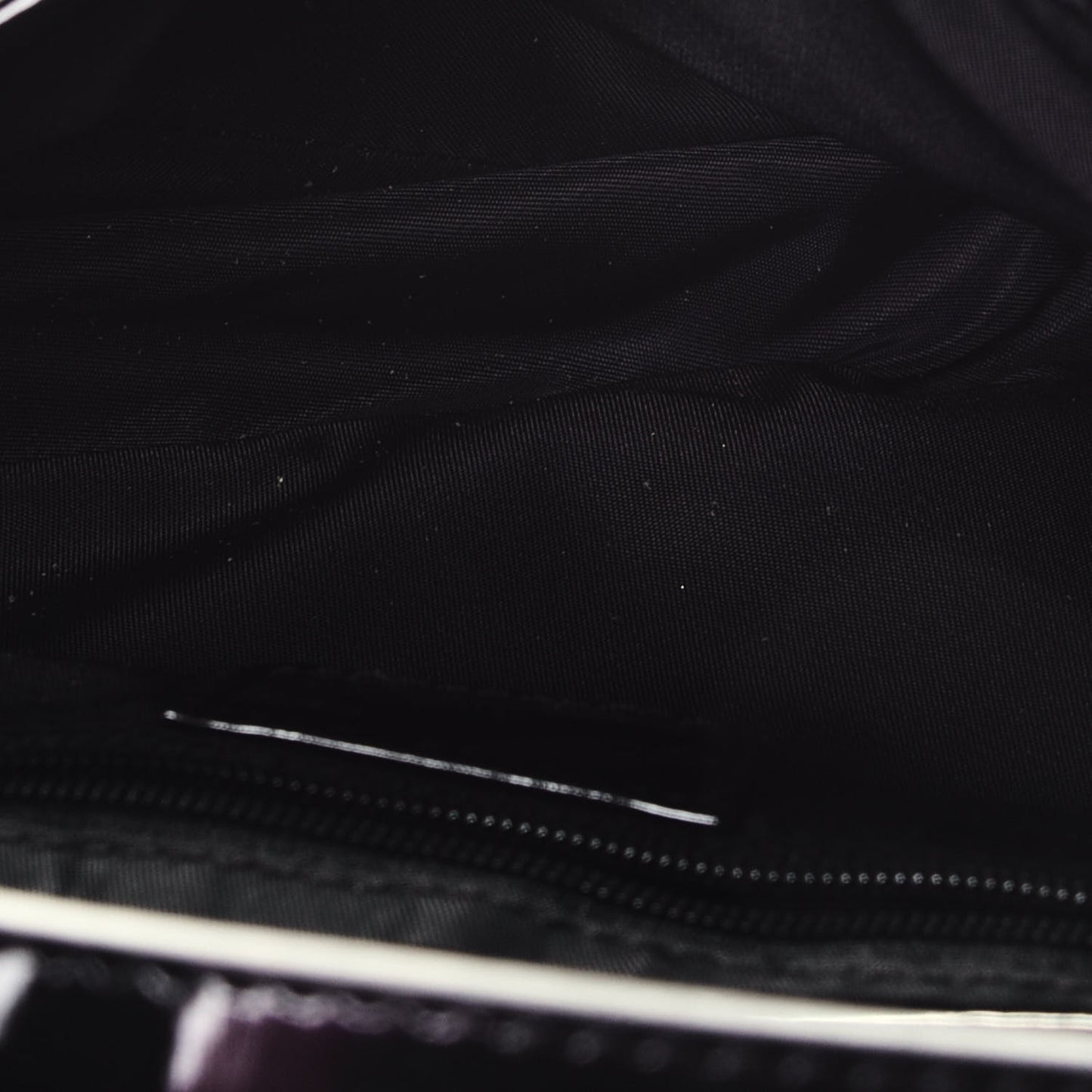 Canvas Patent Calfskin Saddle Bag Black