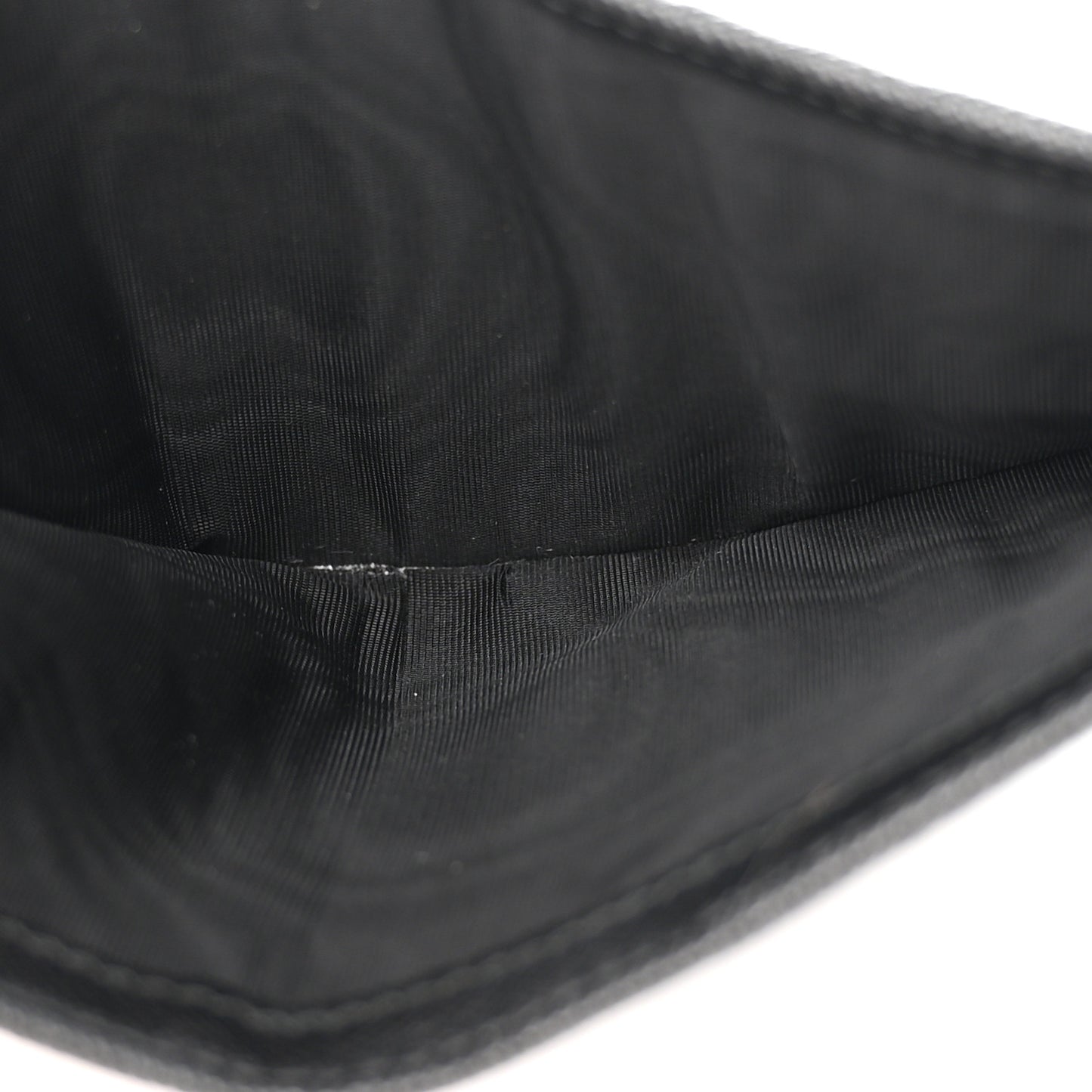 Saffiano Small Triangle Bi-Fold Wallet Black