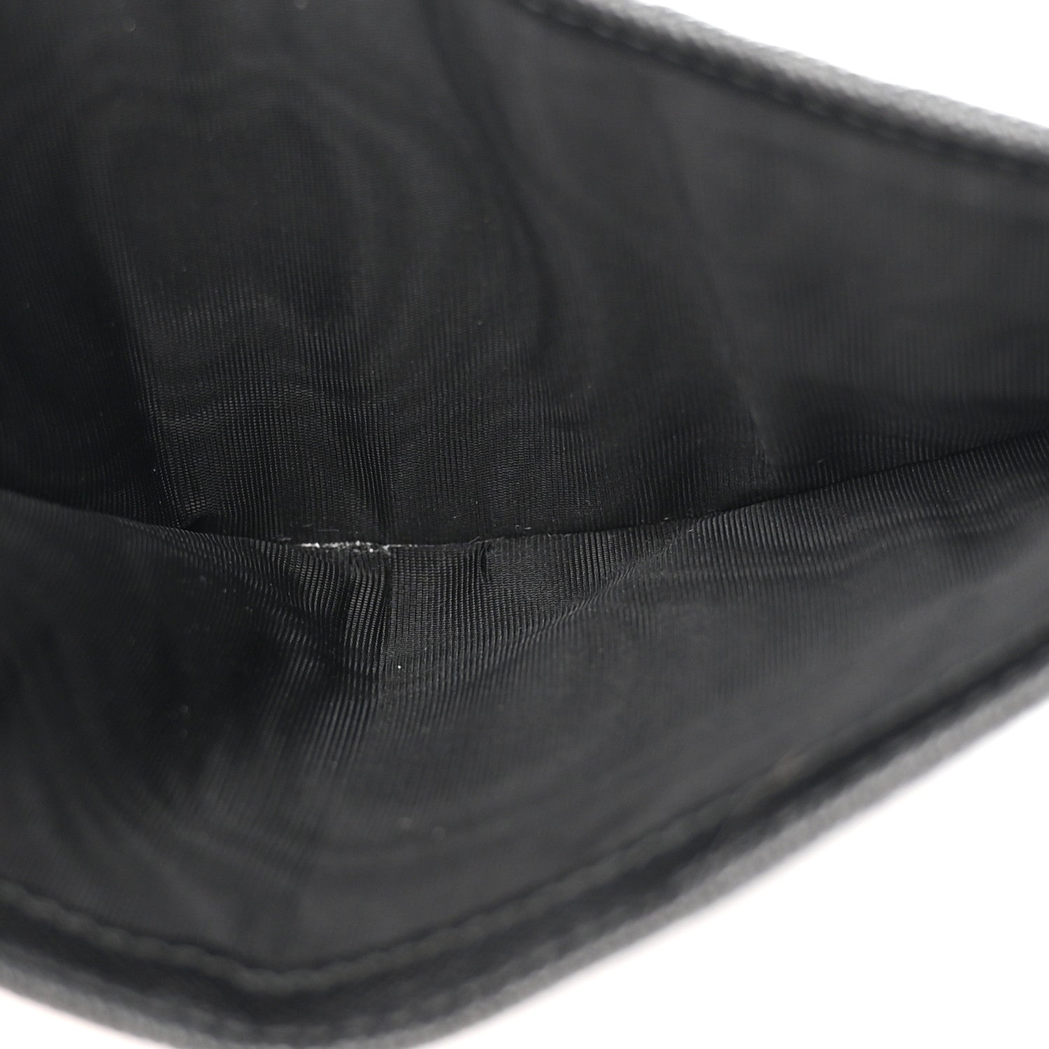 Prada Saffiano Small Triangle Bi-Fold Wallet Black 7 of 10