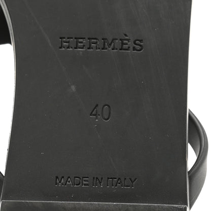 Hermes Rubber Womens Egerie Sandals 40 Black 7 of 9