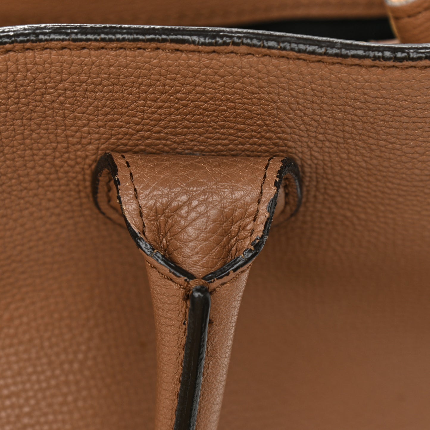 Grainy Calfskin House Check Medium Banner Tote Dark Sand