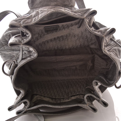 Christian Dior Metallic Lambskin Cannage Flap Shoulder Bag Silver 5 of 13