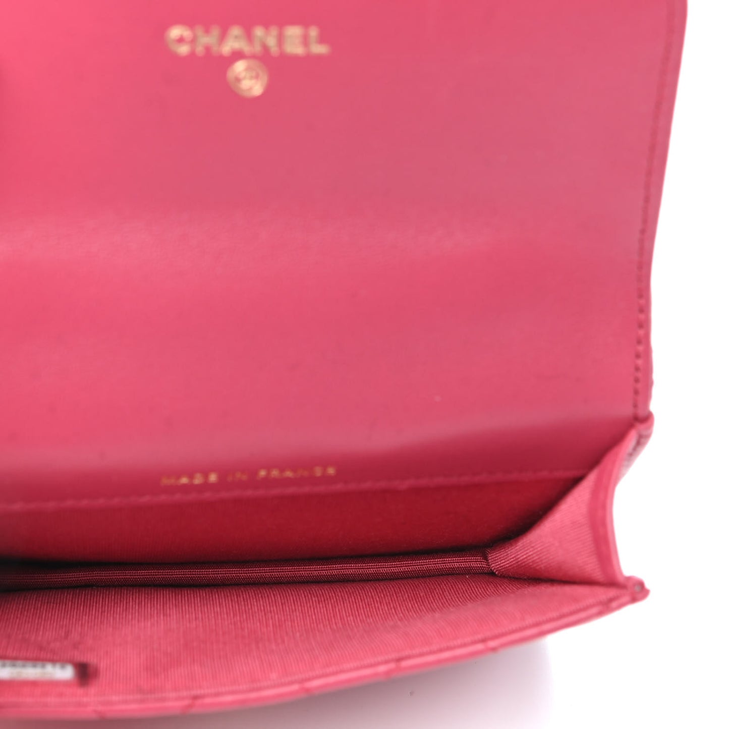 Lambskin Quilted Top Handle Flap Coin Purse With Chain Dark Pink