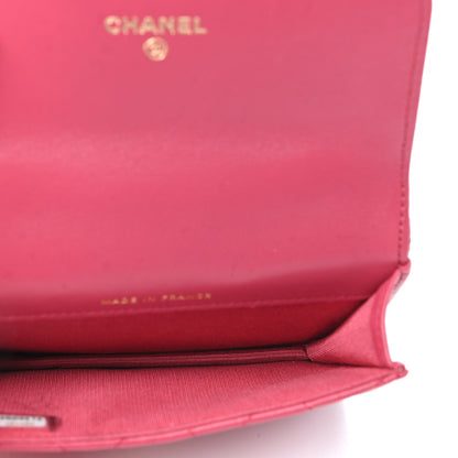 Chanel Lambskin Quilted Top Handle Flap Coin Purse With Chain Dark Pink 5 of 12
