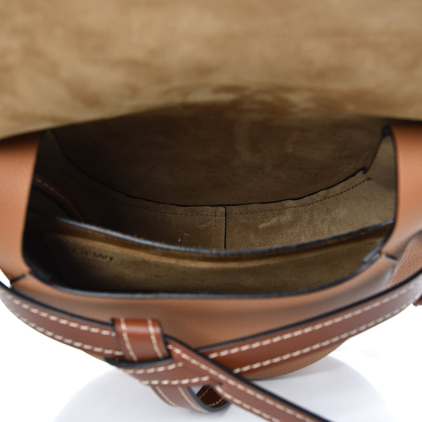 Grained Calfskin Small Gate Crossbody Bag Caramel Pecan